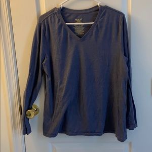 Bluish gray long sleeve shirt